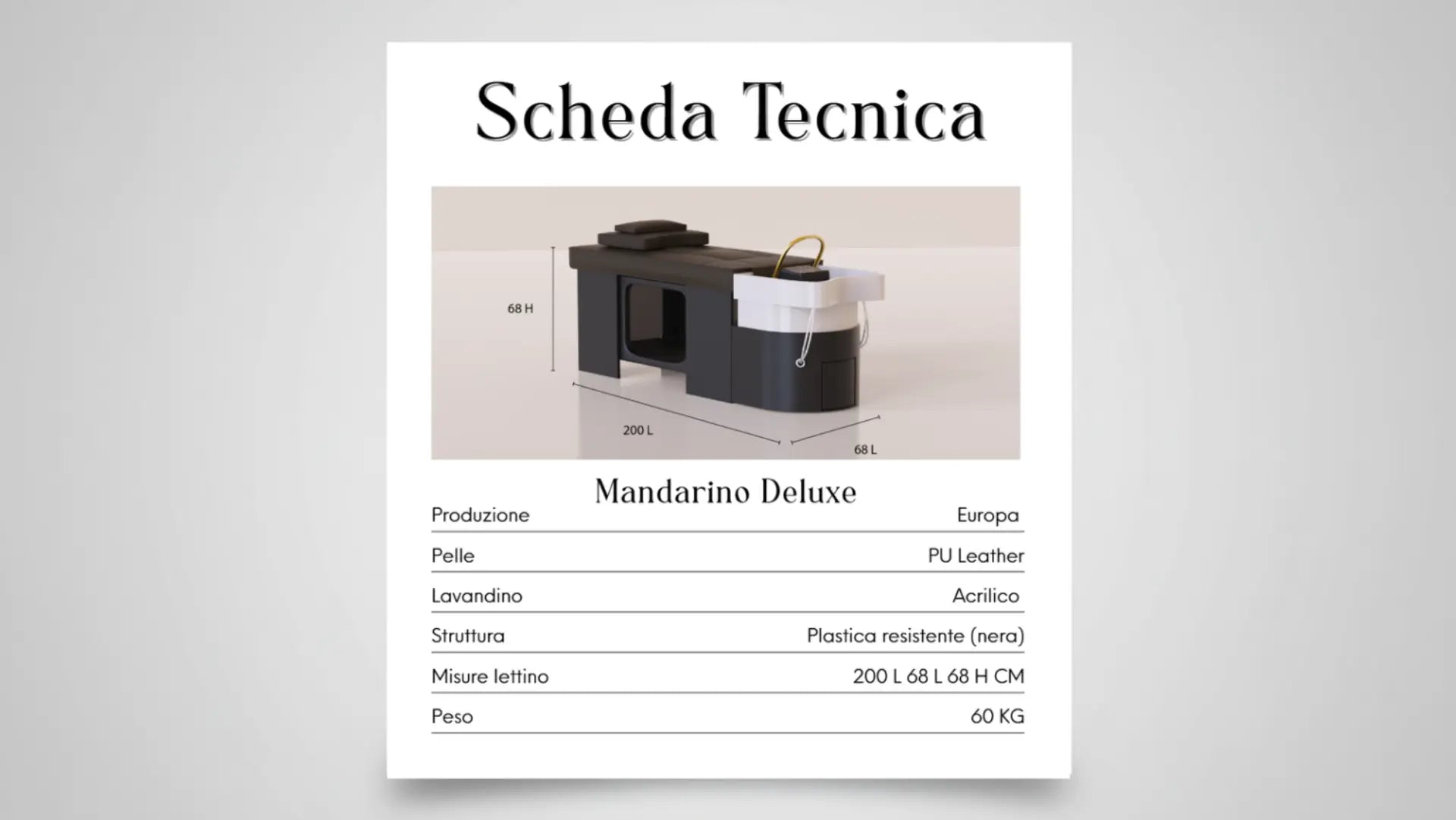 Letto headspa Mandarino deluxe Headspa Italy